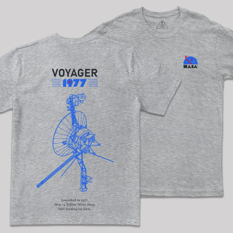 VOYAGER 1977 Front and Back Printed Geek T-Shirt - Image 5