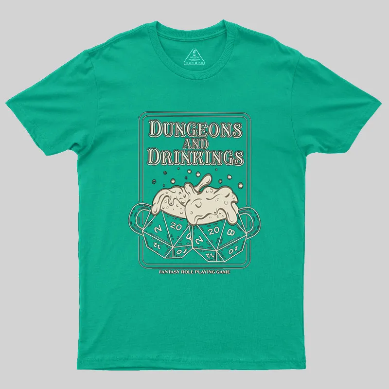 Dungeons and Drinkings Geek T-Shirt - Image 7