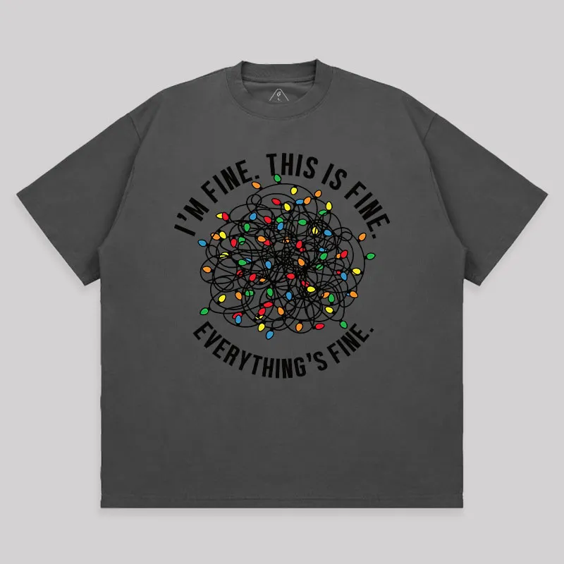 I am Fine Unisex Oversized T-shirt - Image 4