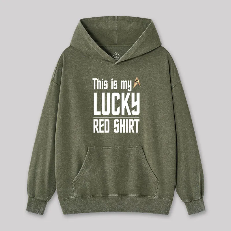 Alternative view of The Original Series This Is My Lucky Red Shirt Washed Hoodie