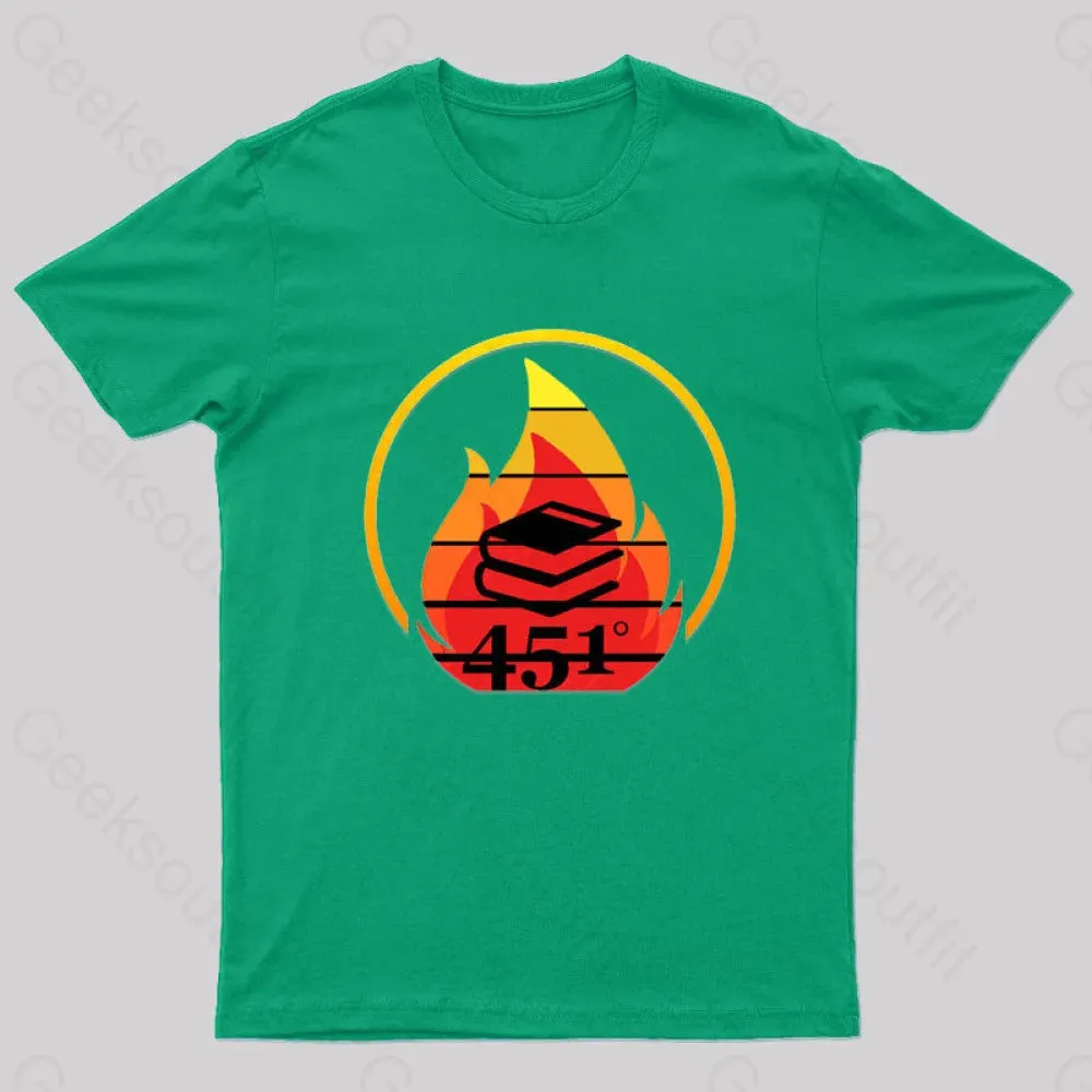 Alternative view of Fahrenheit 451 Retro Nerd T-Shirt