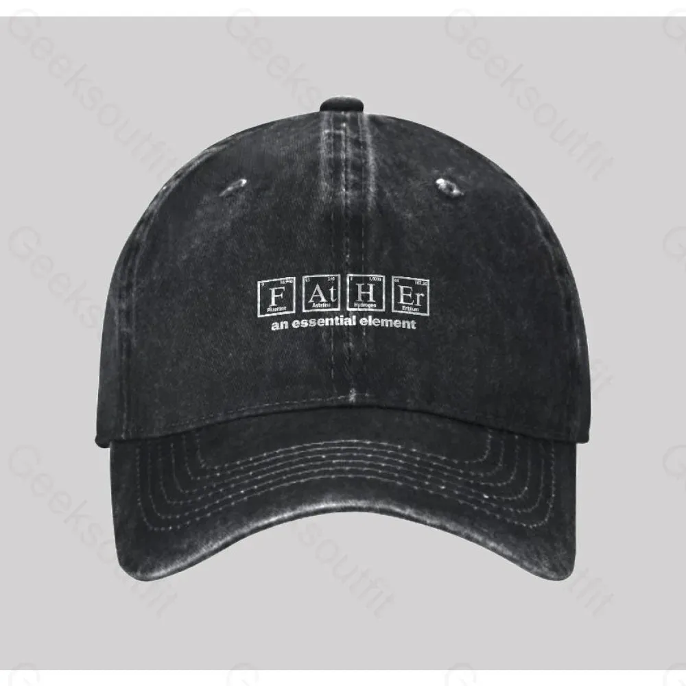Father an Essential Element Washed Vintage Baseball Cap