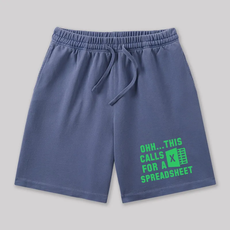 Ohh This Calls for a Spreadsheet Geeky Washed Shorts - Image 6
