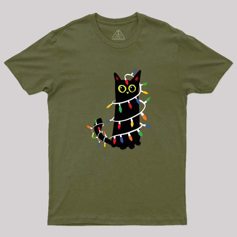 Festive Feline Geek T-Shirt - Image 3