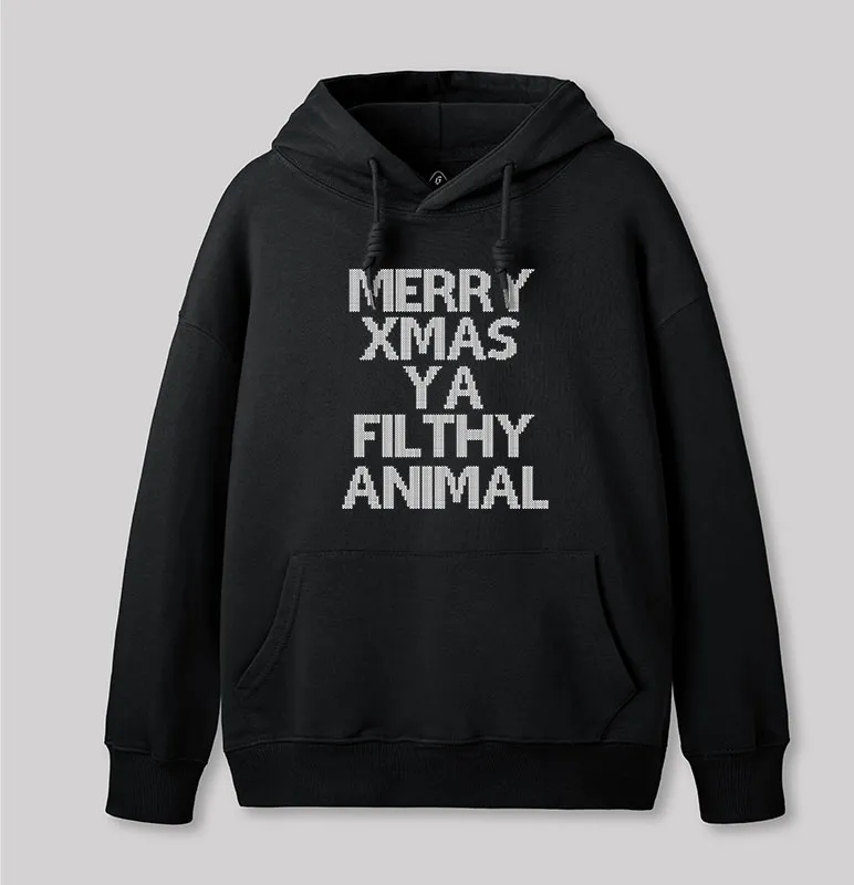 Merry Xmas Ya Filthy Animal Geek Hoodie