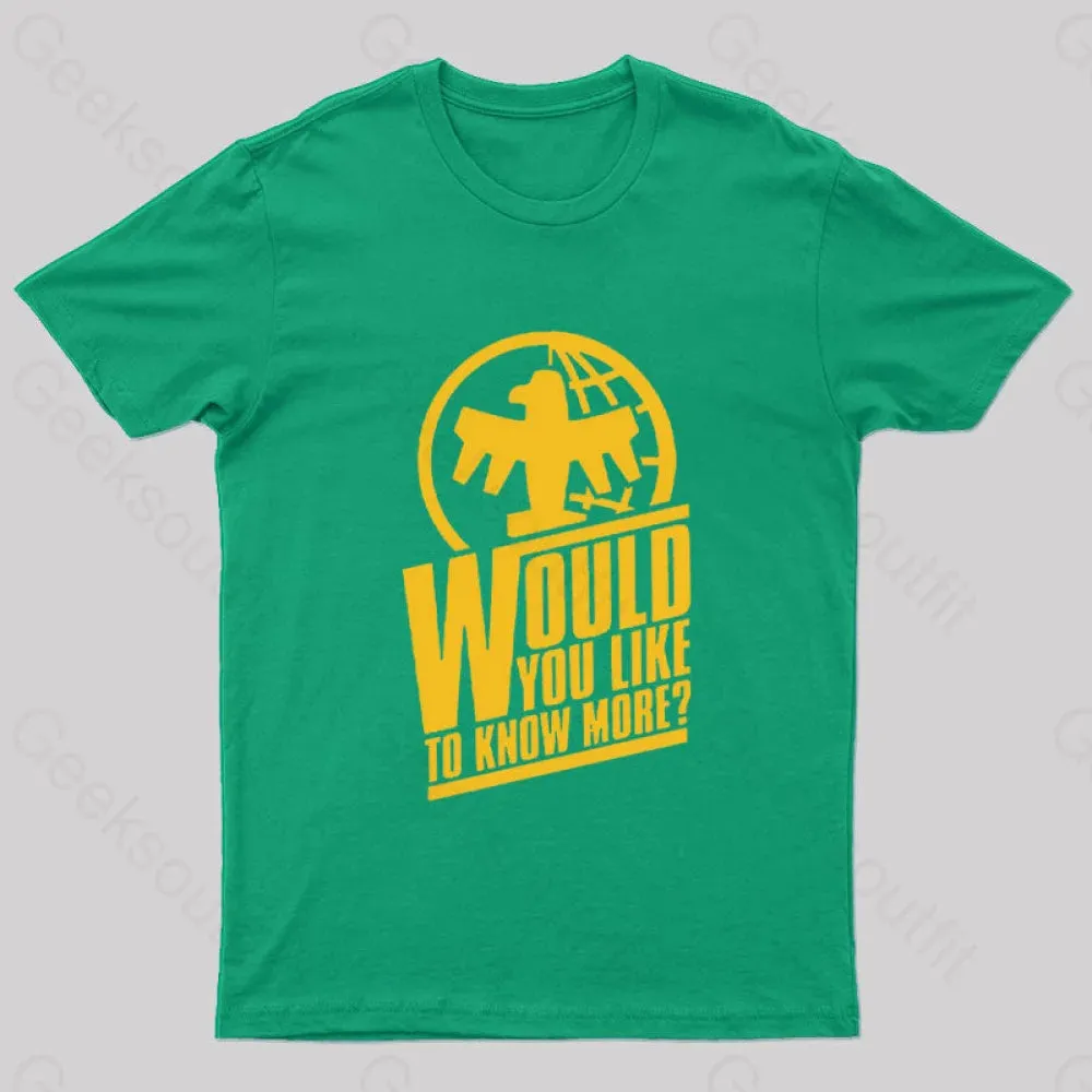 Federal Network Would You Like to Know More Nerd T-Shirt - Image 5