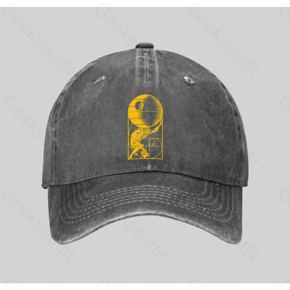 Fibonacci Death Star Washed Vintage Baseball Cap - Image 2