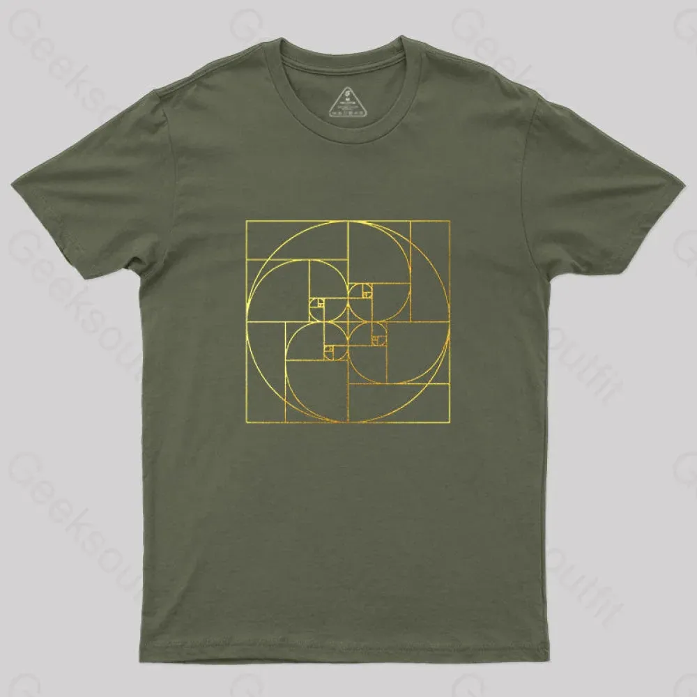 Fibonacci Spiral Golden Ratio Digital T-Shirt - Image 3