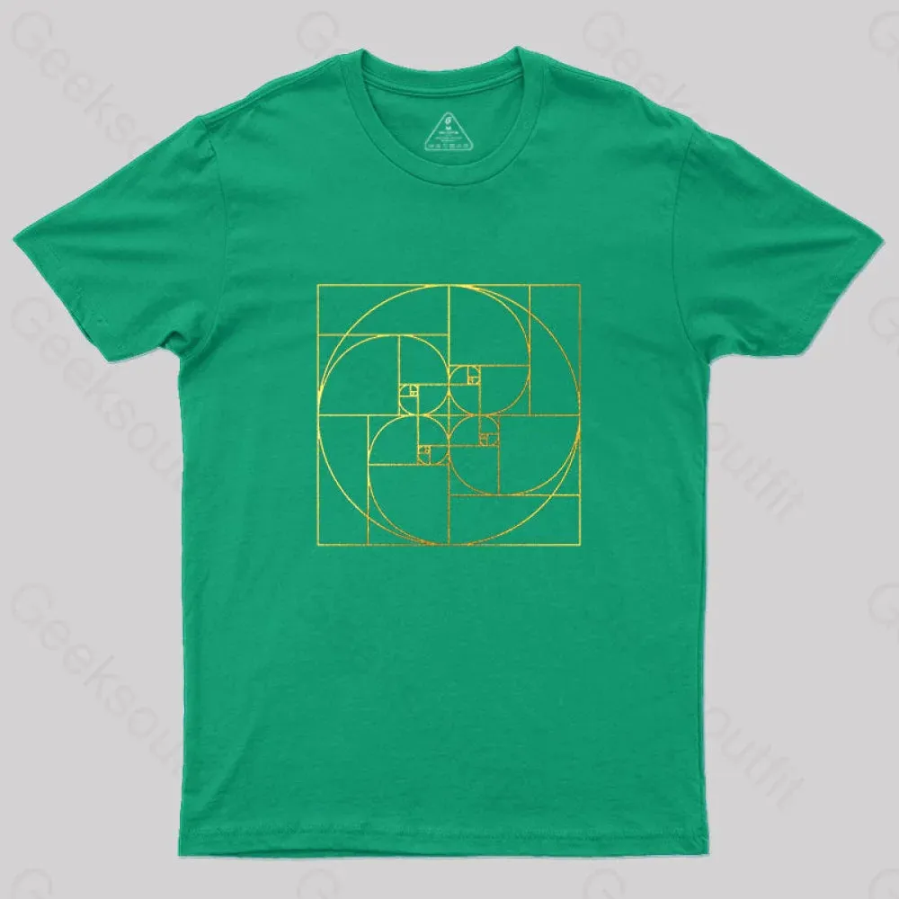 Fibonacci Spiral Golden Ratio Digital T-Shirt - Image 7