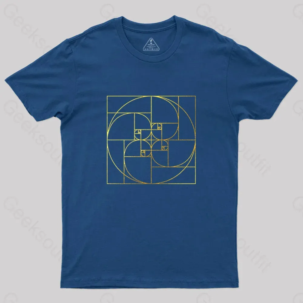 Fibonacci Spiral Golden Ratio Digital T-Shirt - Image 2