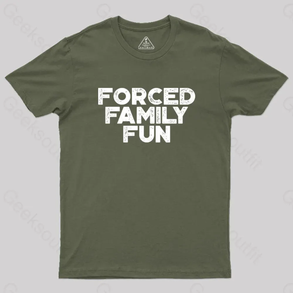 Forced Family Fun Funny Vintage Geek T-Shirt - Image 4