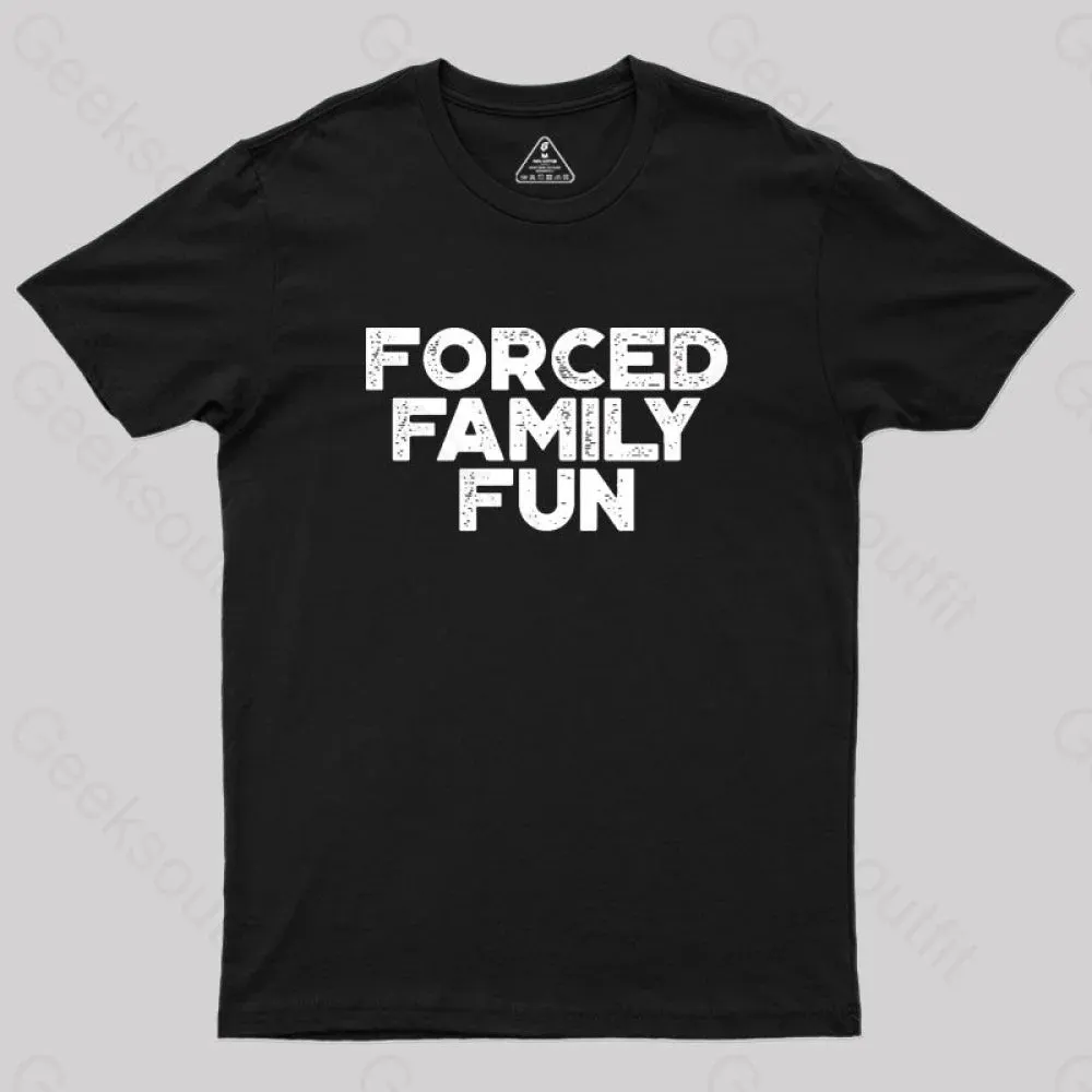 Alternative view of Forced Family Fun Funny Vintage Geek T-Shirt