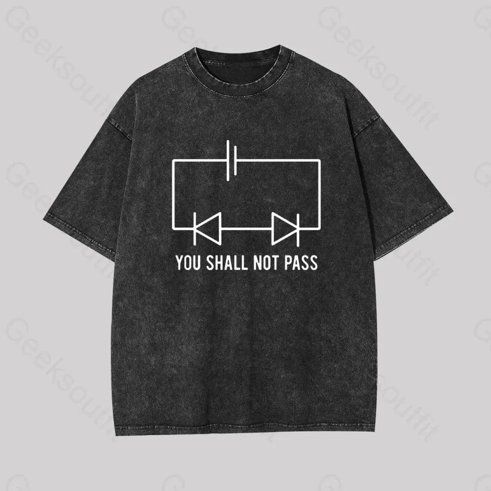 Funny Physics Shall Not Pass Geek Washed T-shirt - Image 3