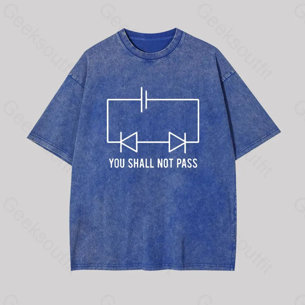 Funny Physics Shall Not Pass Geek Washed T-shirt - Image 4