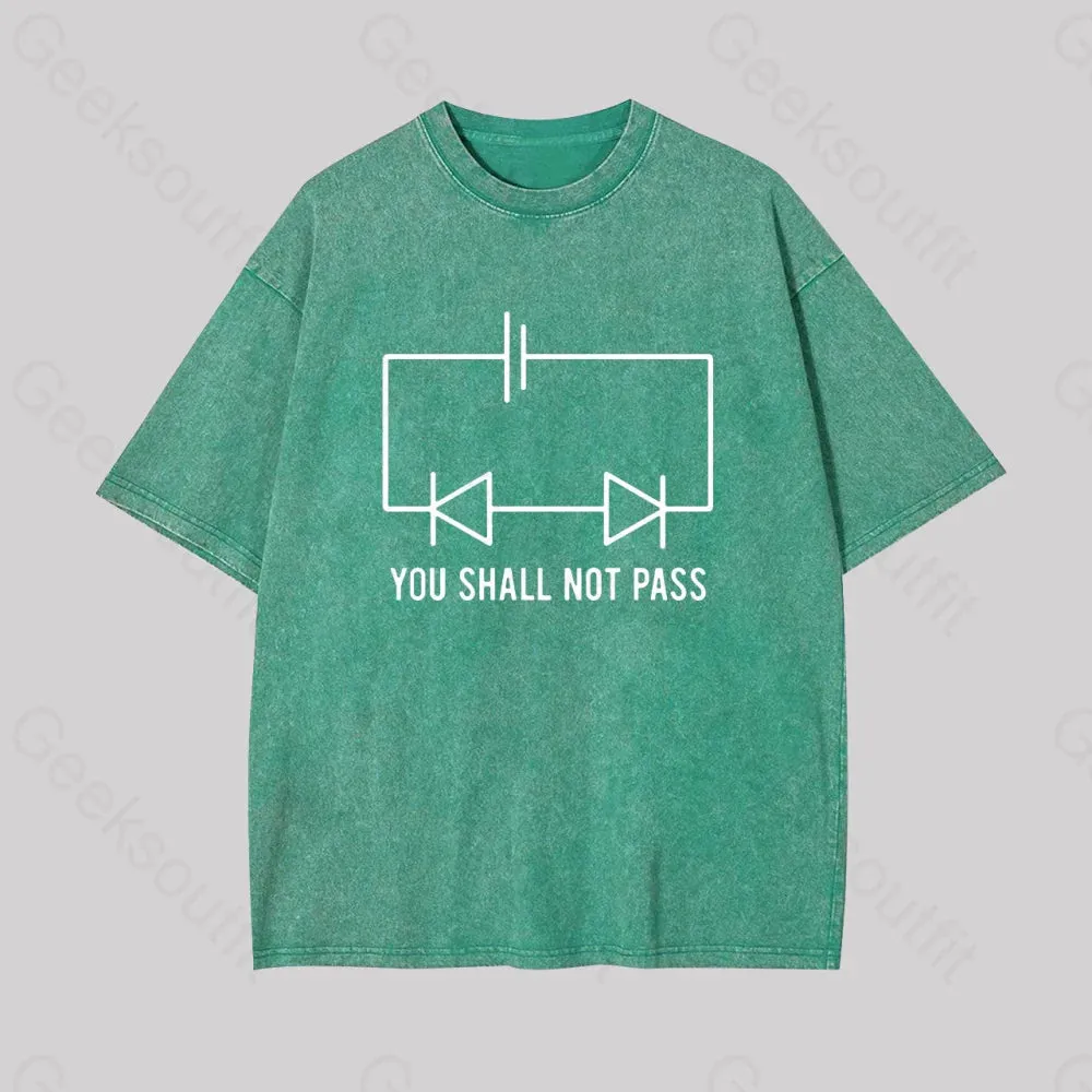Funny Physics Shall Not Pass Geek Washed T-shirt - Image 9