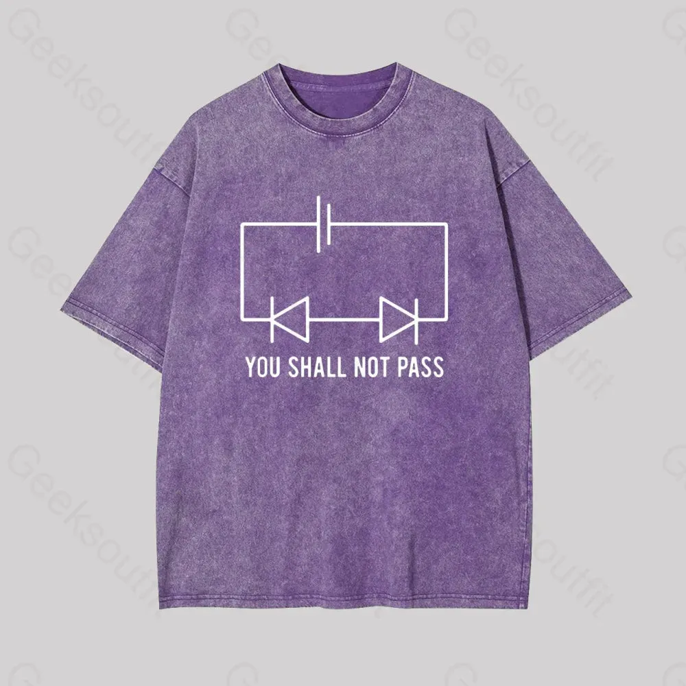 Funny Physics Shall Not Pass Geek Washed T-shirt - Image 7