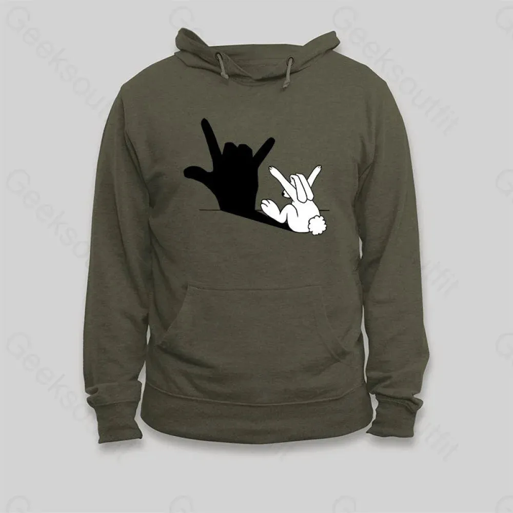 Funny Rabbit Hand Shadow Hoodie - Image 5