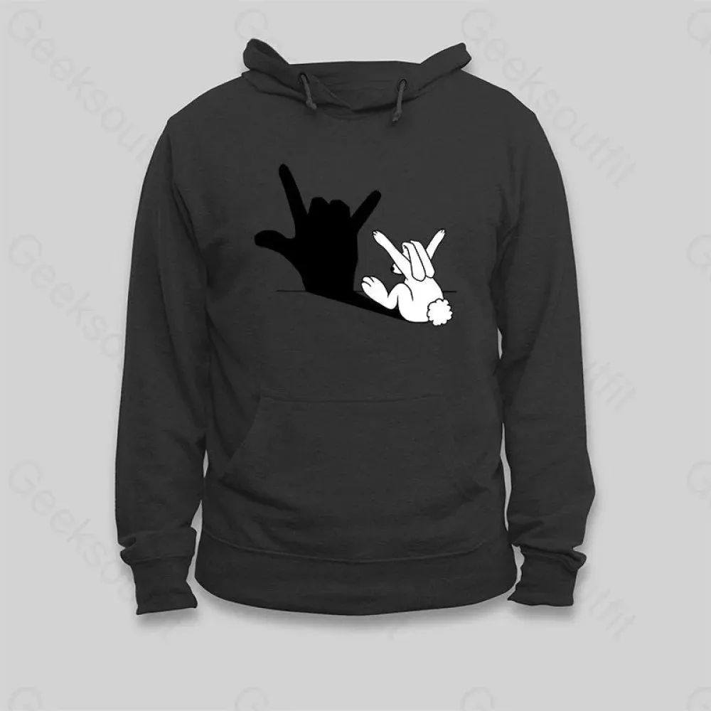 Alternative view of Funny Rabbit Hand Shadow Hoodie
