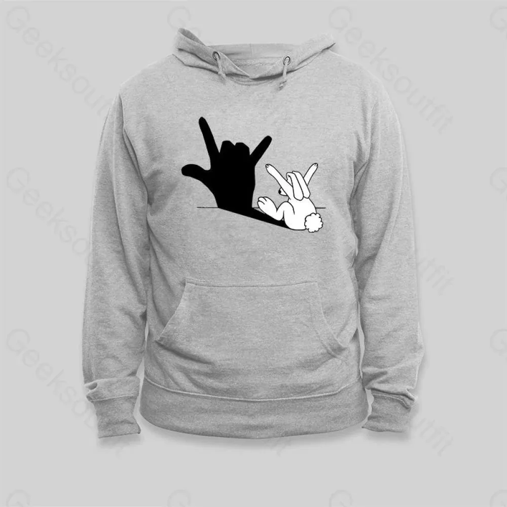 Funny Rabbit Hand Shadow Hoodie - Image 4
