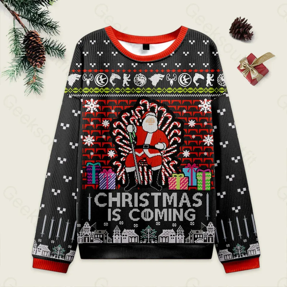 Game of Thrones Black Ugly Christmas Fuzzy Fleece Sweatshirt