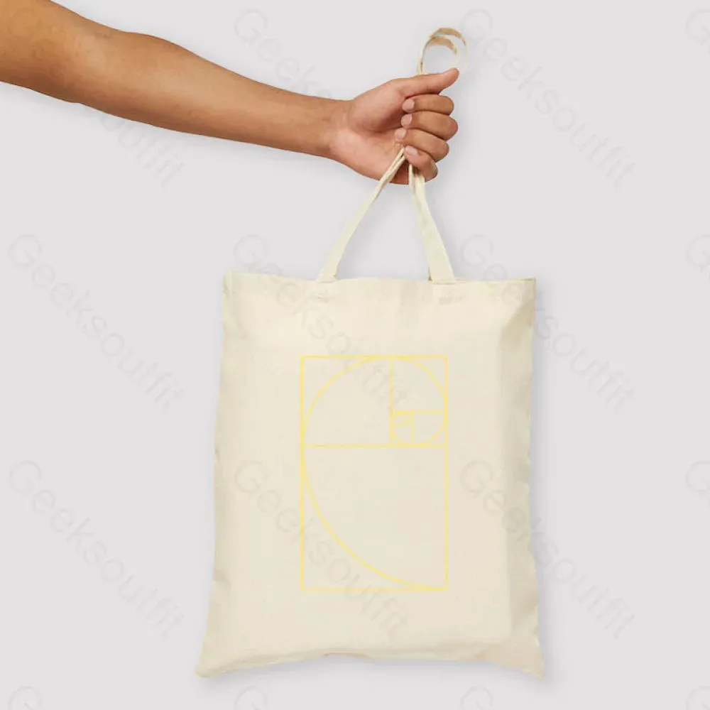 Golden Spiral Unisex Tote Bag - Image 3