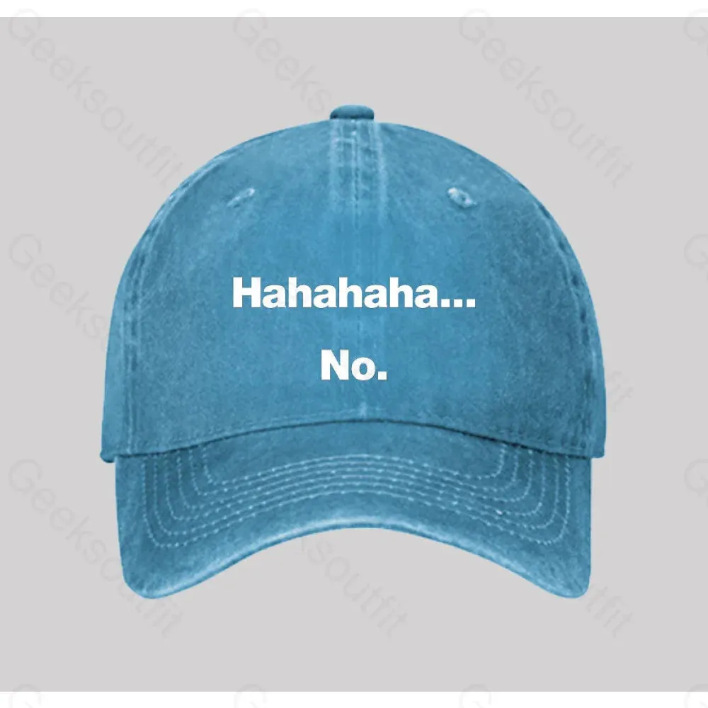Hahahaha.... No Washed Vintage Baseball Cap - Image 4