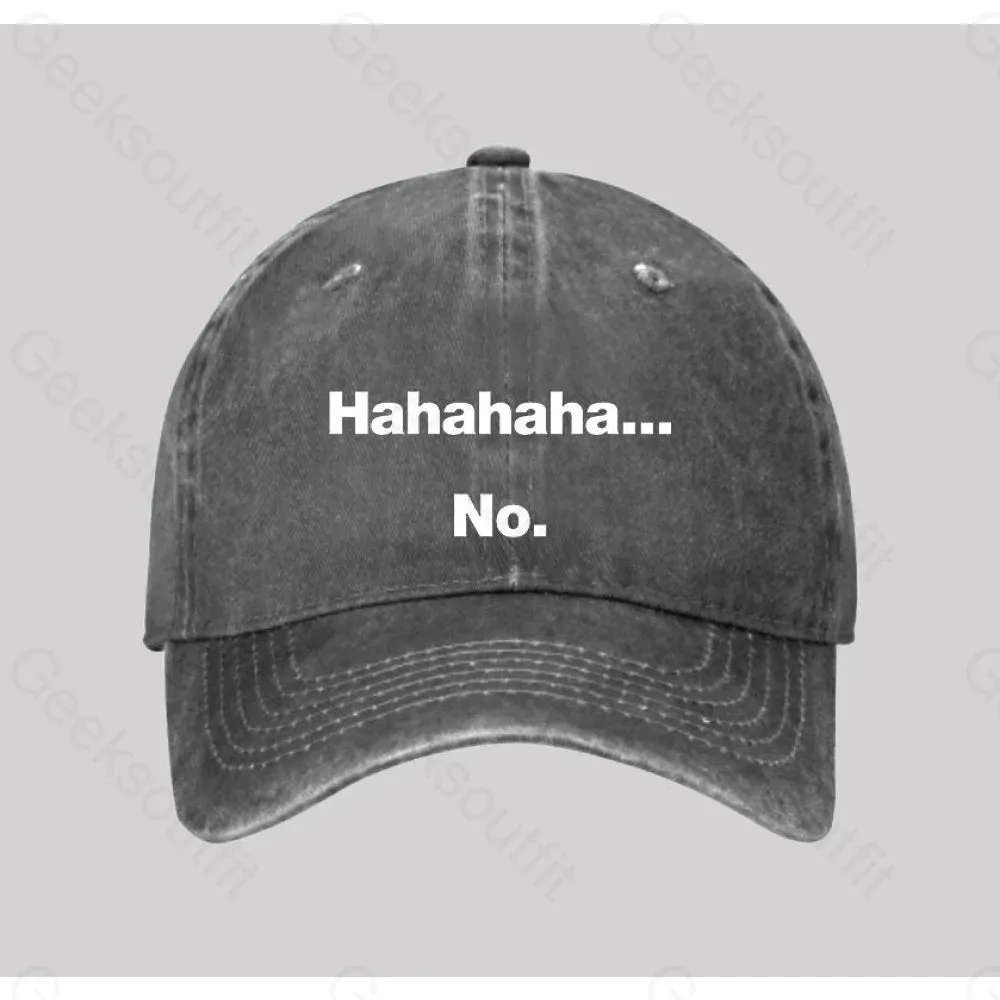 Alternative view of Hahahaha.... No Washed Vintage Baseball Cap