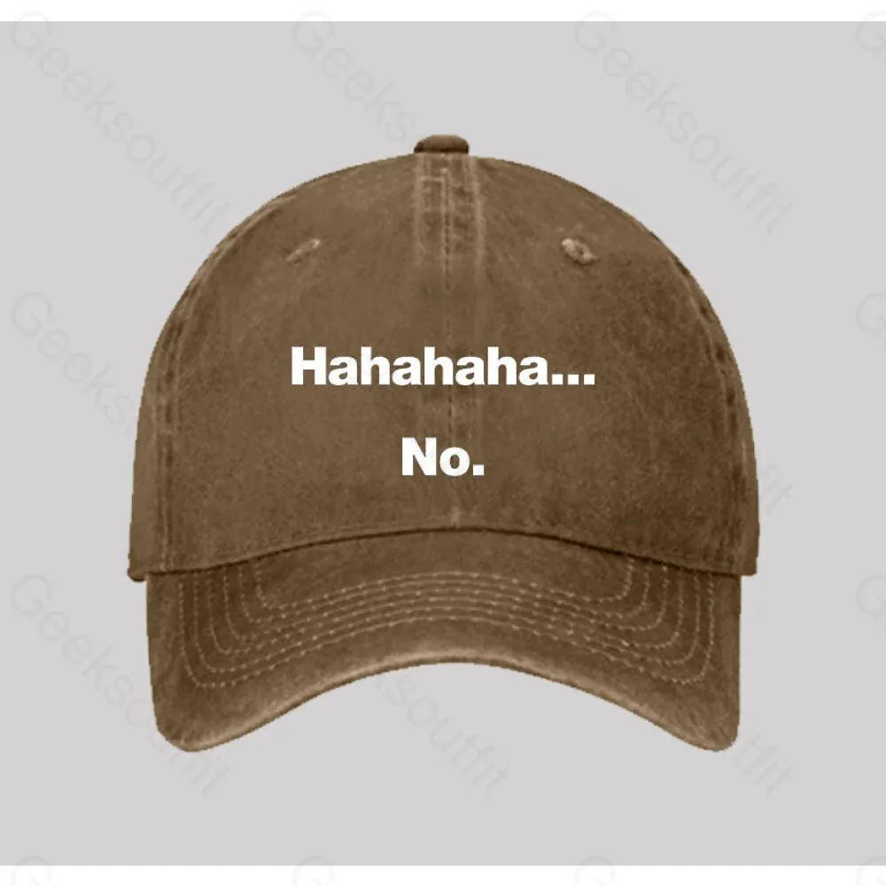 Hahahaha.... No Washed Vintage Baseball Cap - Image 5