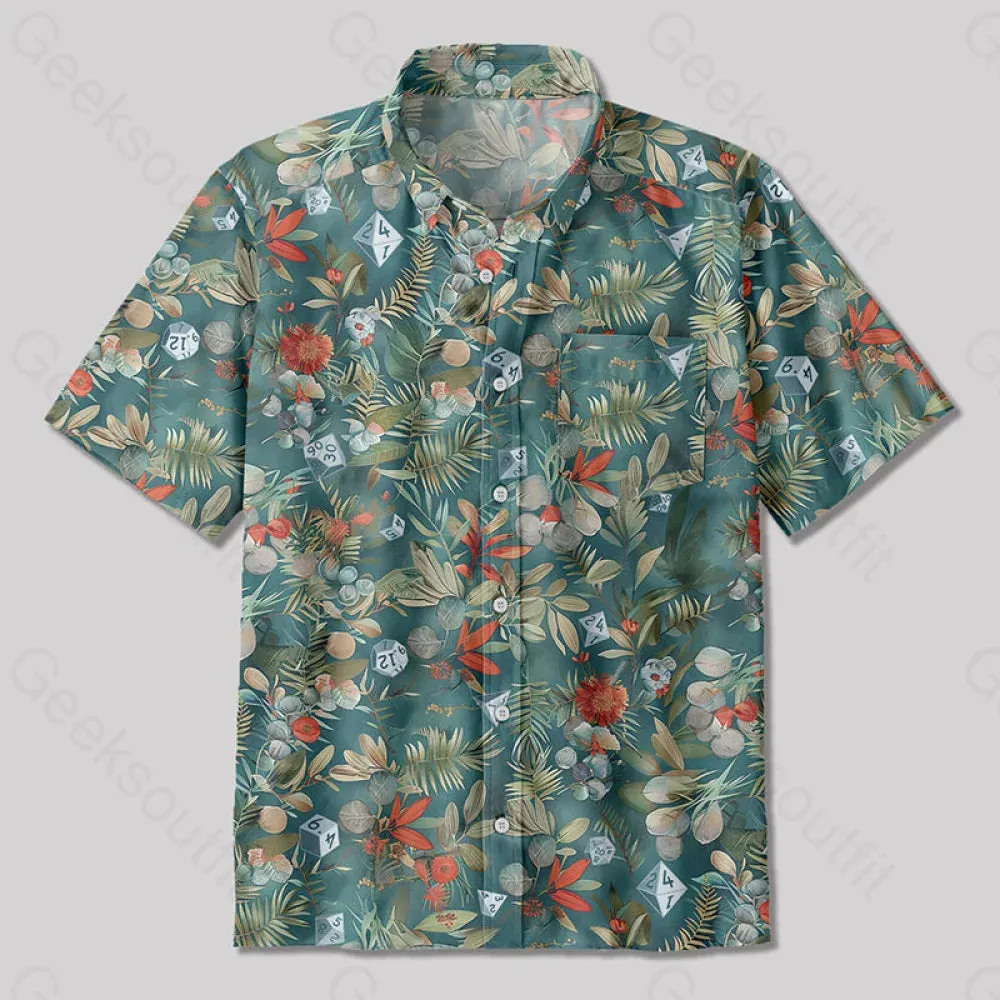 Hawaiian Style Dice Button Up Pocket Shirt - Image 2