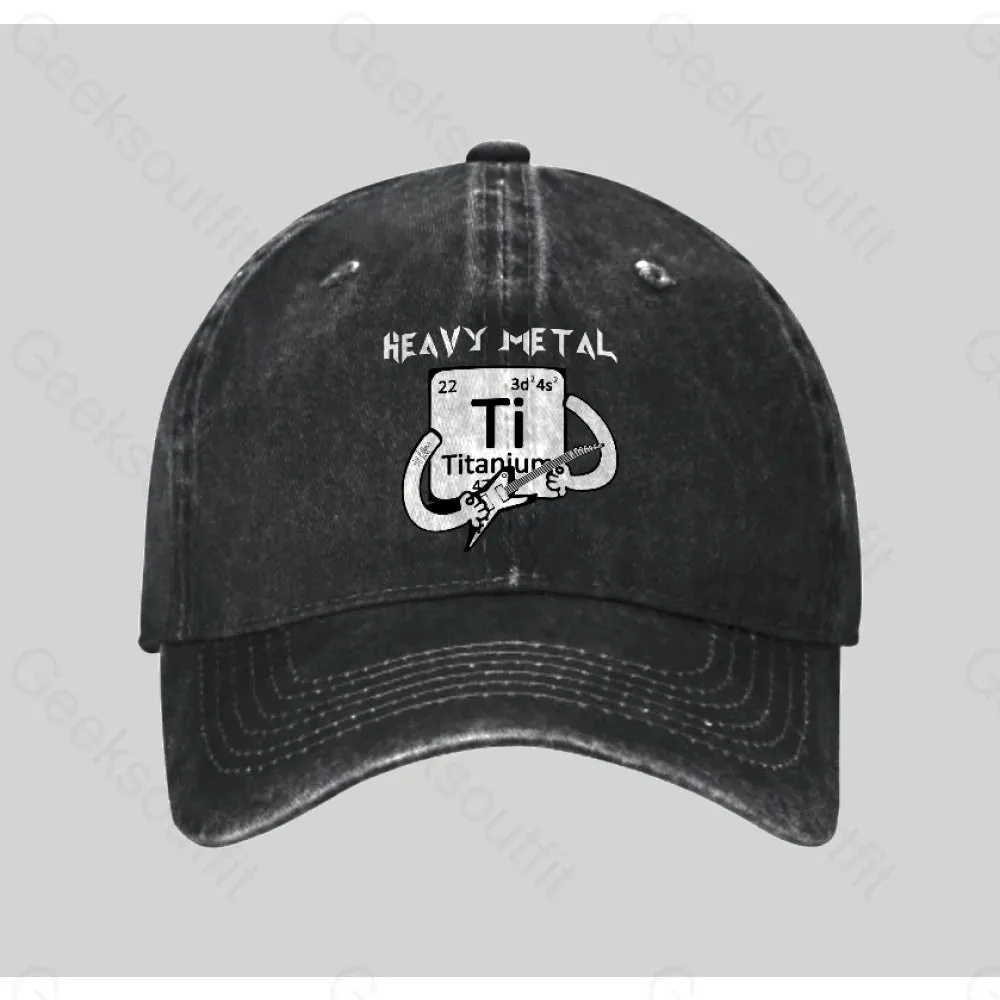 Heavy Metal Washed Vintage Baseball Cap - Image 2