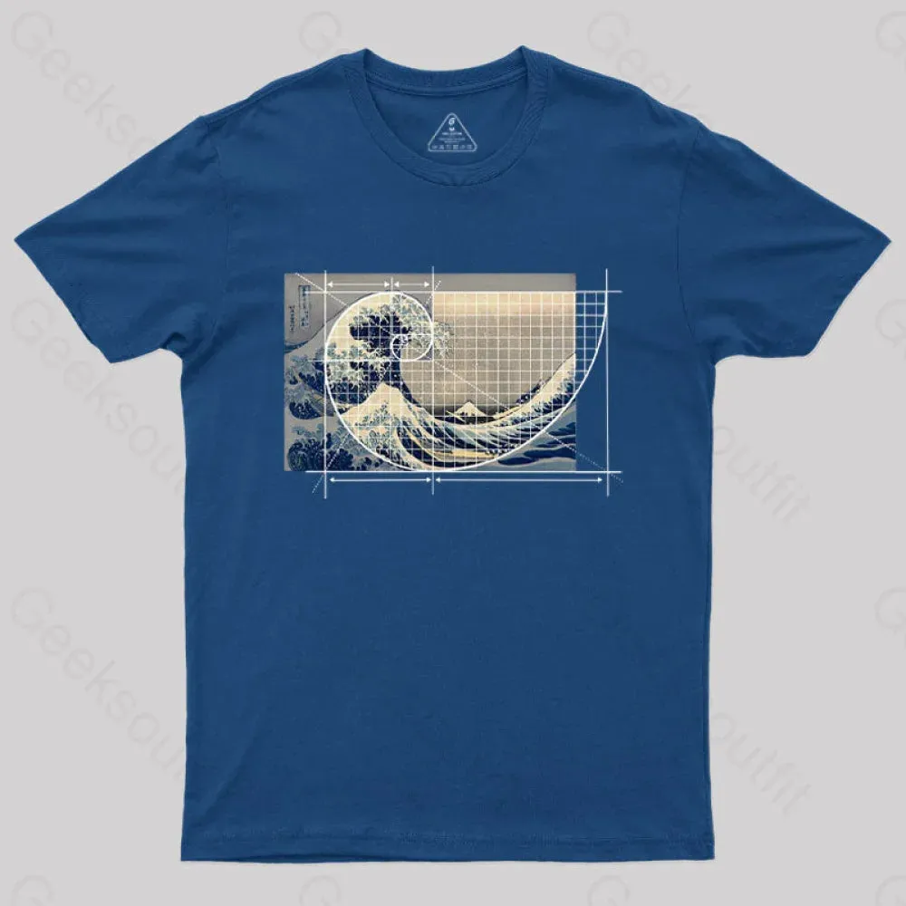 Hokusai Meets Fibonacci Geek T-Shirt - Image 3
