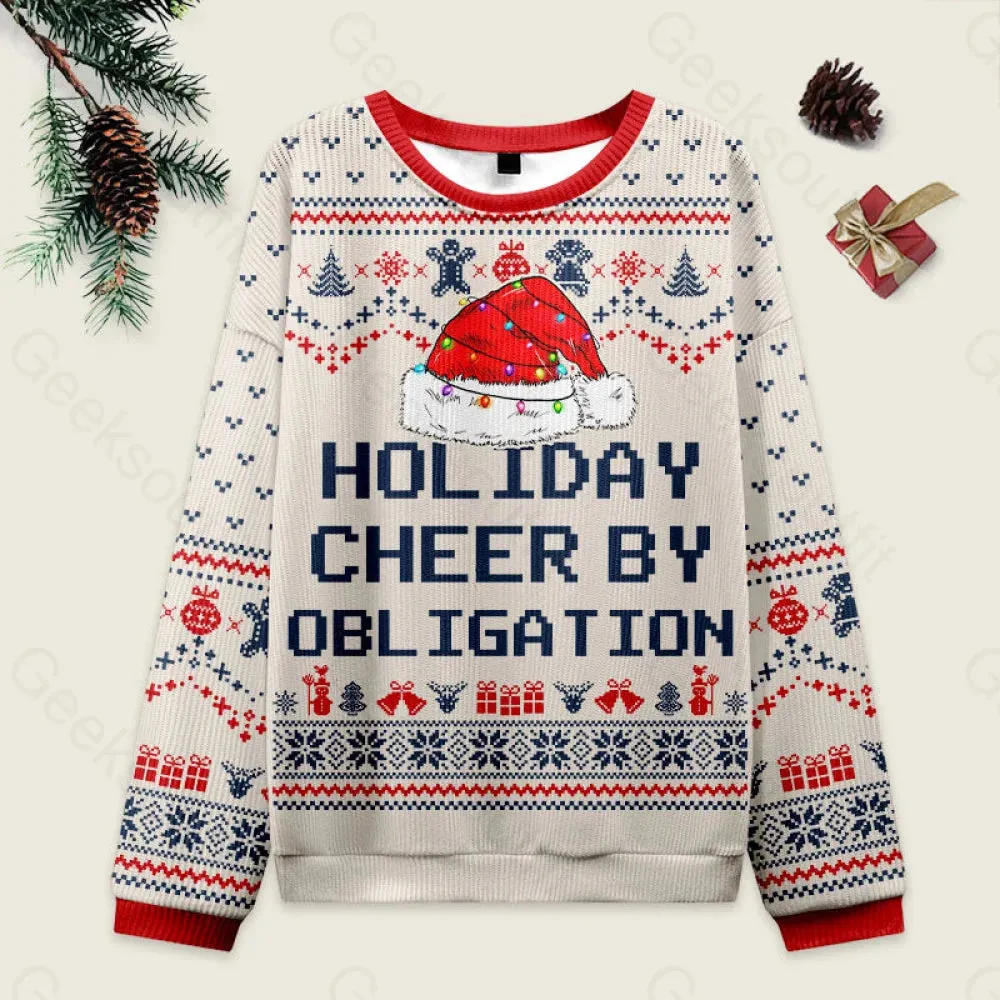 Holiday Cheer by Obligation Off-White Ugly Christmas Fuzzy Fleece Sweatshirt