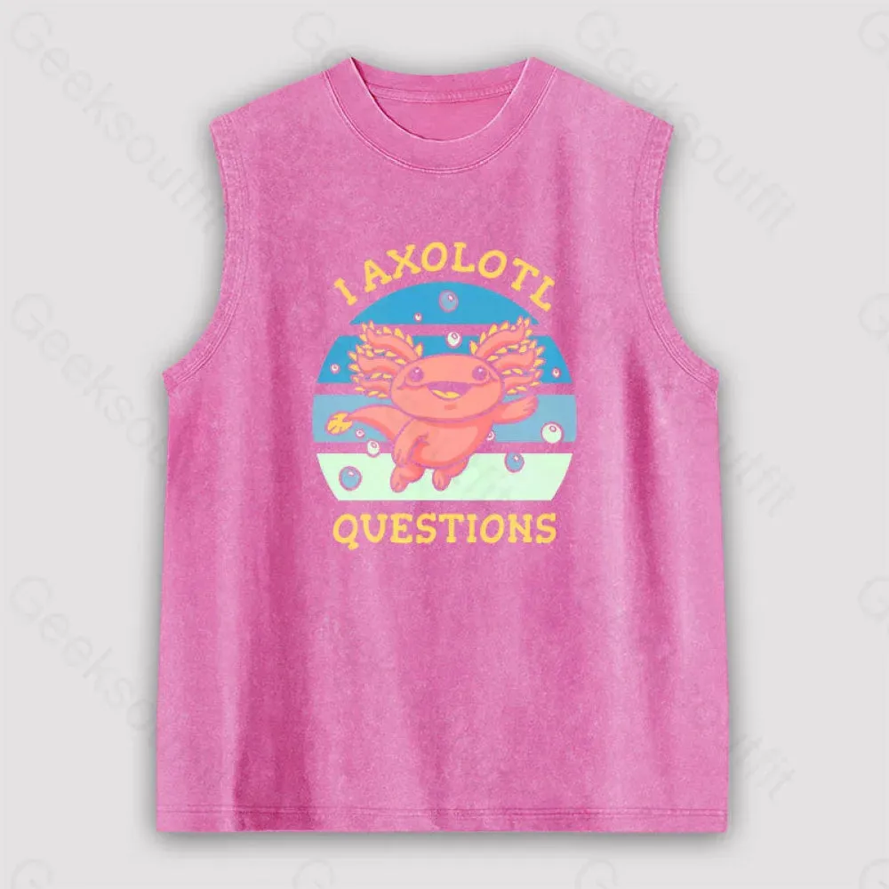 I axolotl questions Unisex Washed Tank - Image 4