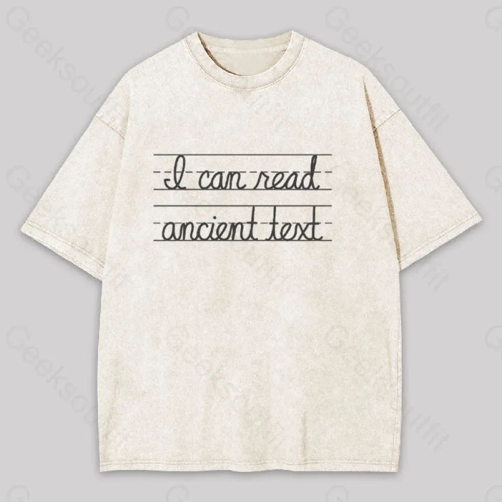 I Can Read Ancient Text Geek Washed T-shirt - Image 7