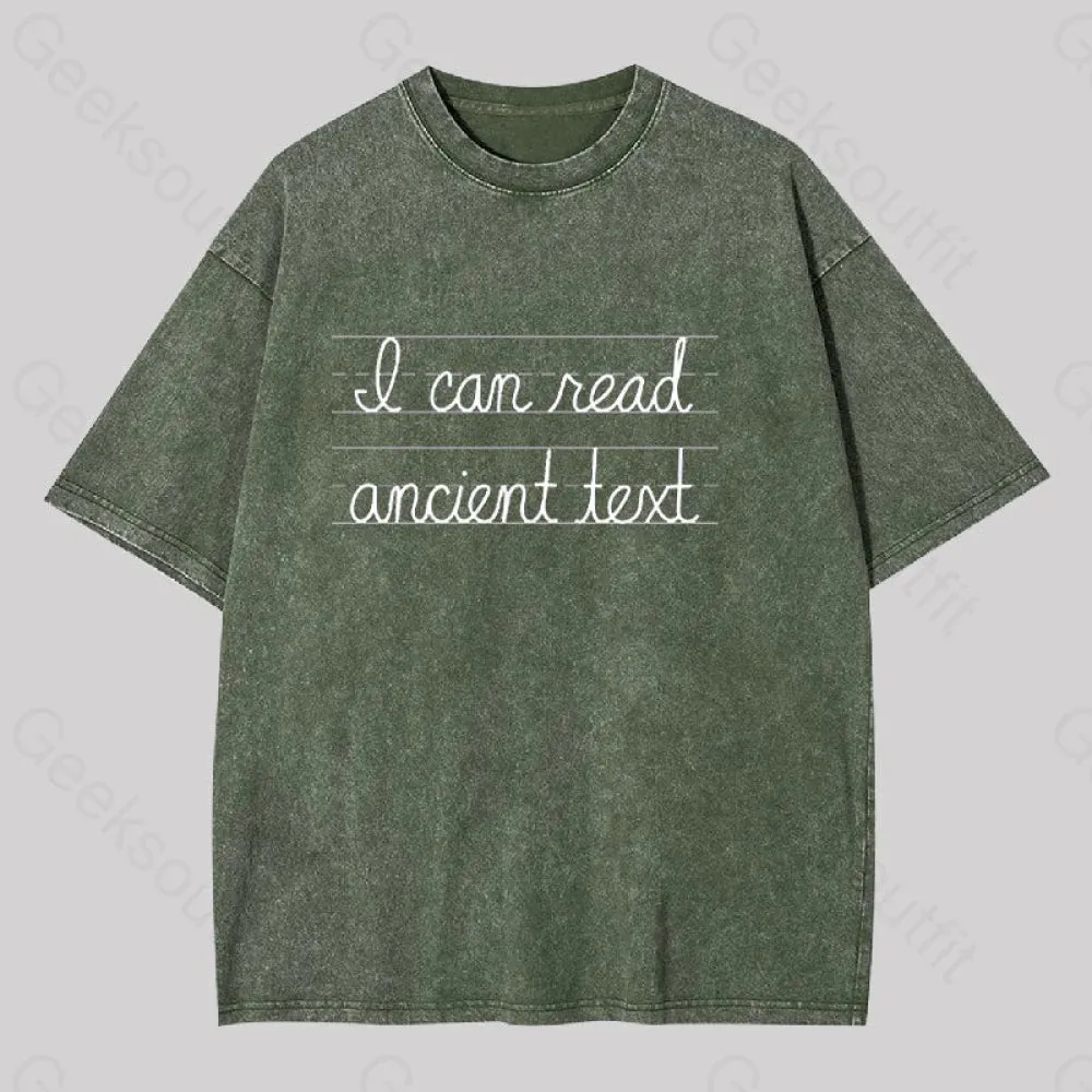I Can Read Ancient Text Geek Washed T-shirt - Image 6