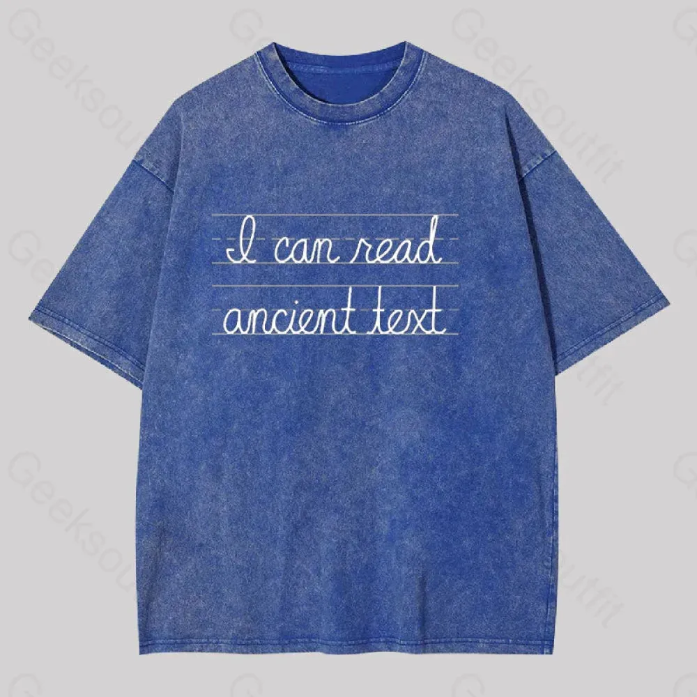 I Can Read Ancient Text Geek Washed T-shirt - Image 3