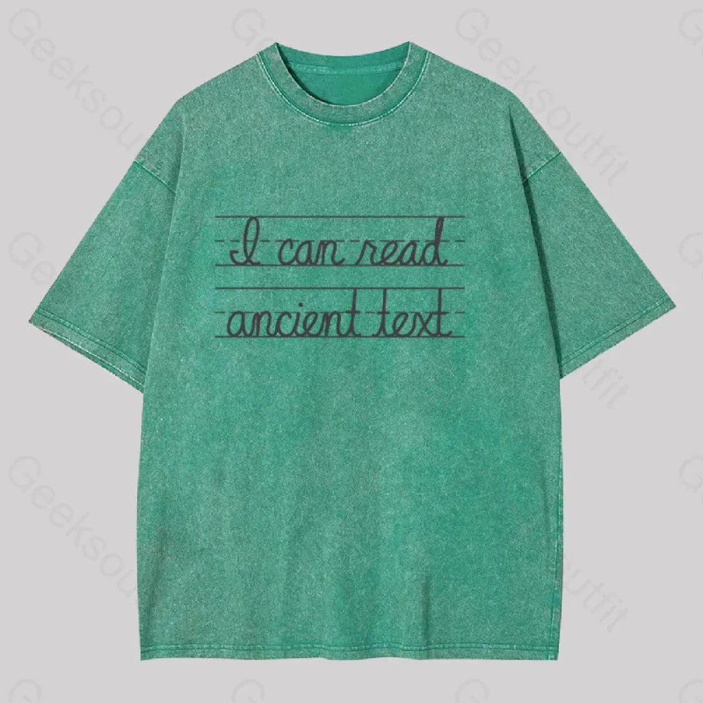I Can Read Ancient Text Geek Washed T-shirt - Image 8