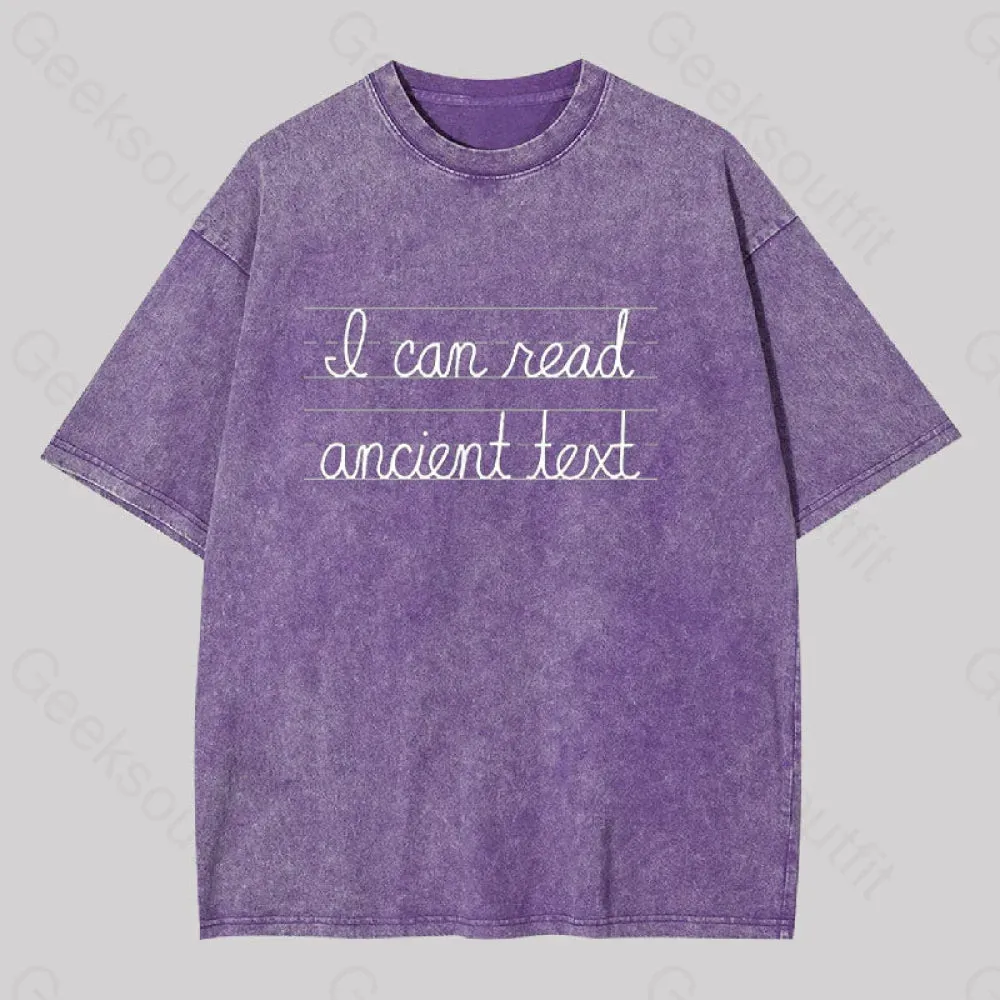 I Can Read Ancient Text Geek Washed T-shirt - Image 5
