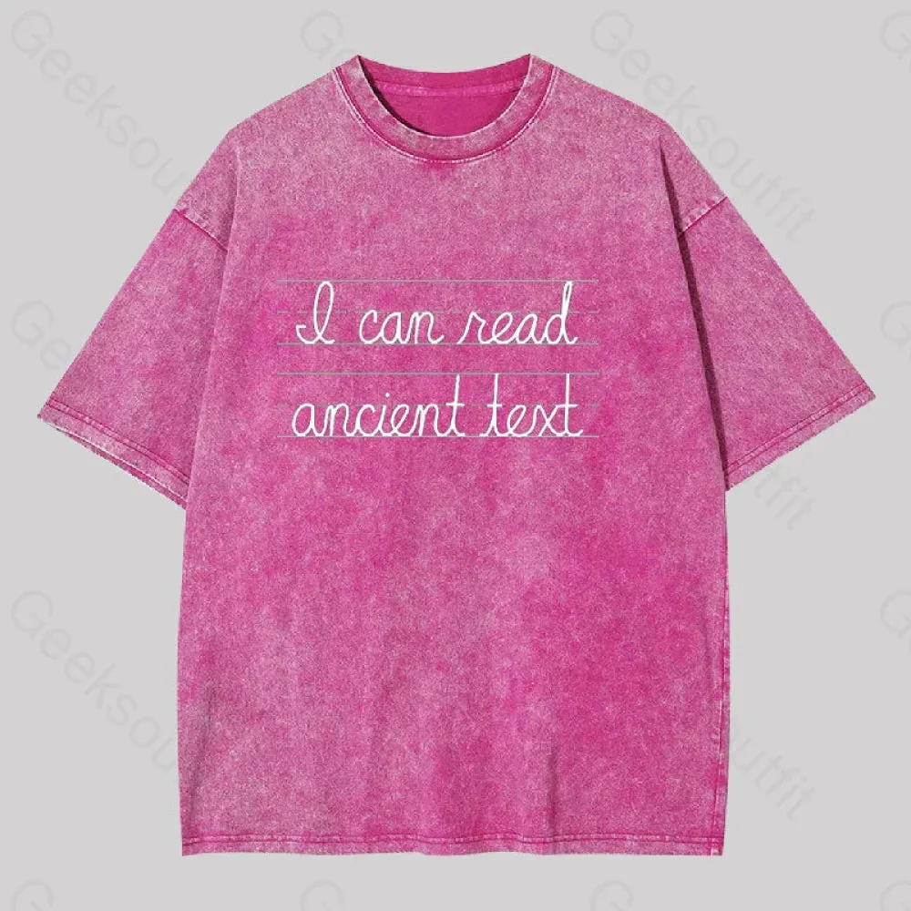I Can Read Ancient Text Geek Washed T-shirt - Image 4