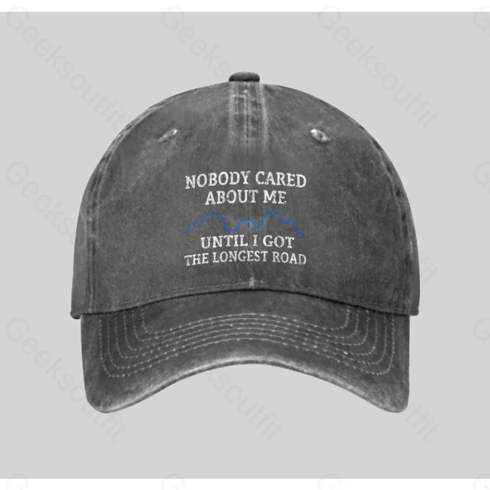 I Got The Longest Road Washed Vintage Baseball Cap - Image 2