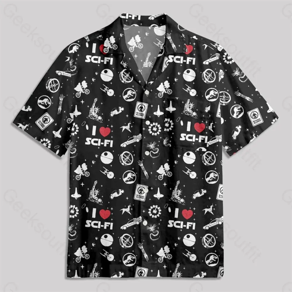 I LOVE SCI-FI Button Up Pocket Shirt - Image 2