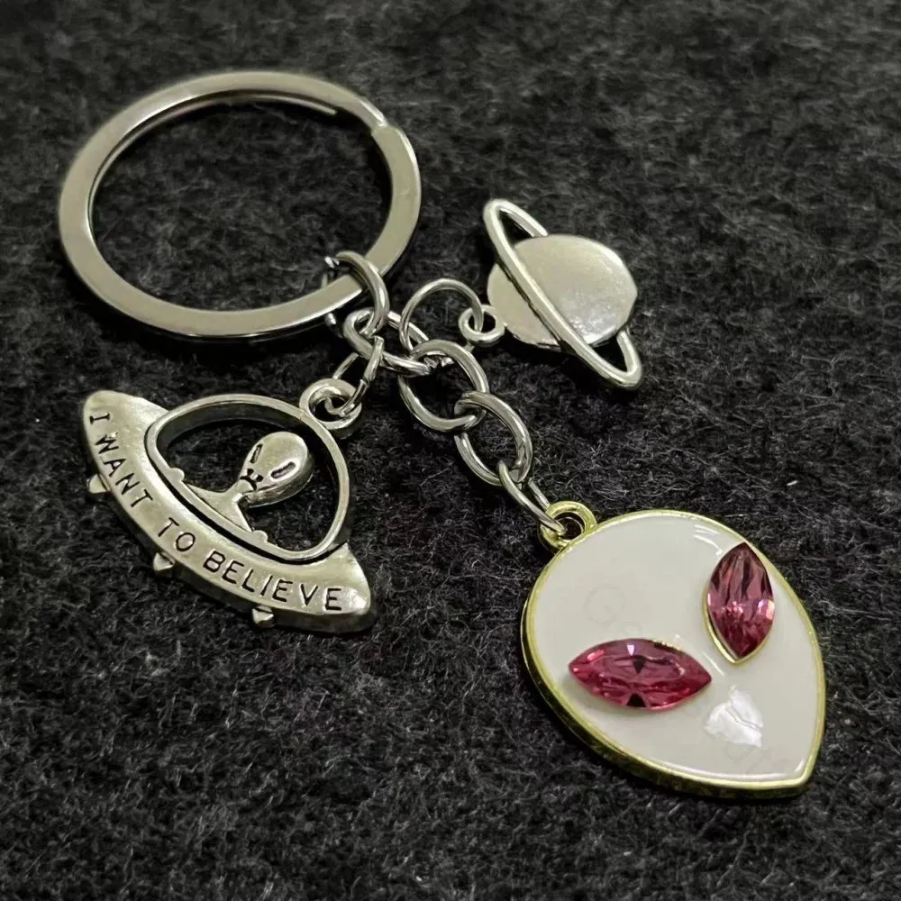 I Want to Believe Alien Space Exploration Keychain