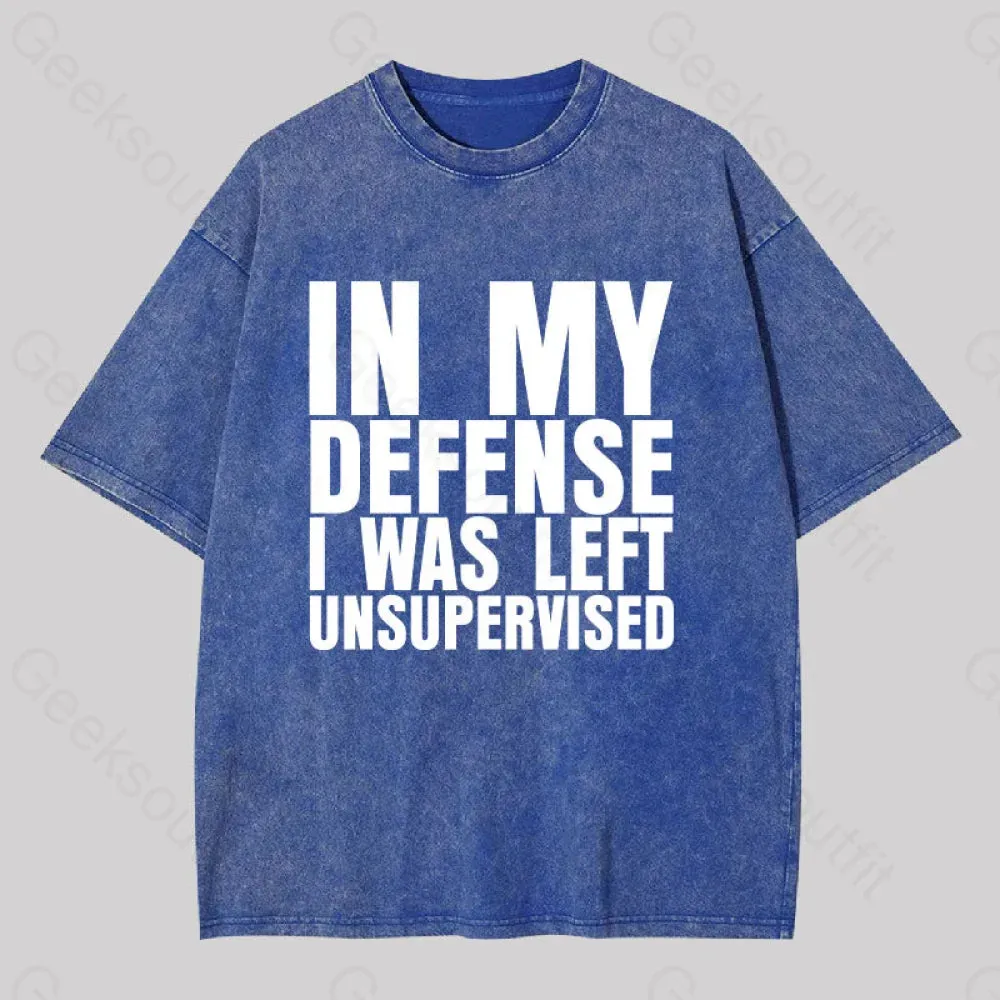 I Was Left Unsupervised Washed T-shirt - Image 2