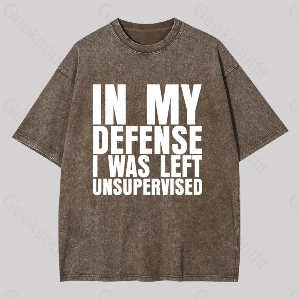I Was Left Unsupervised Washed T-shirt - Image 8