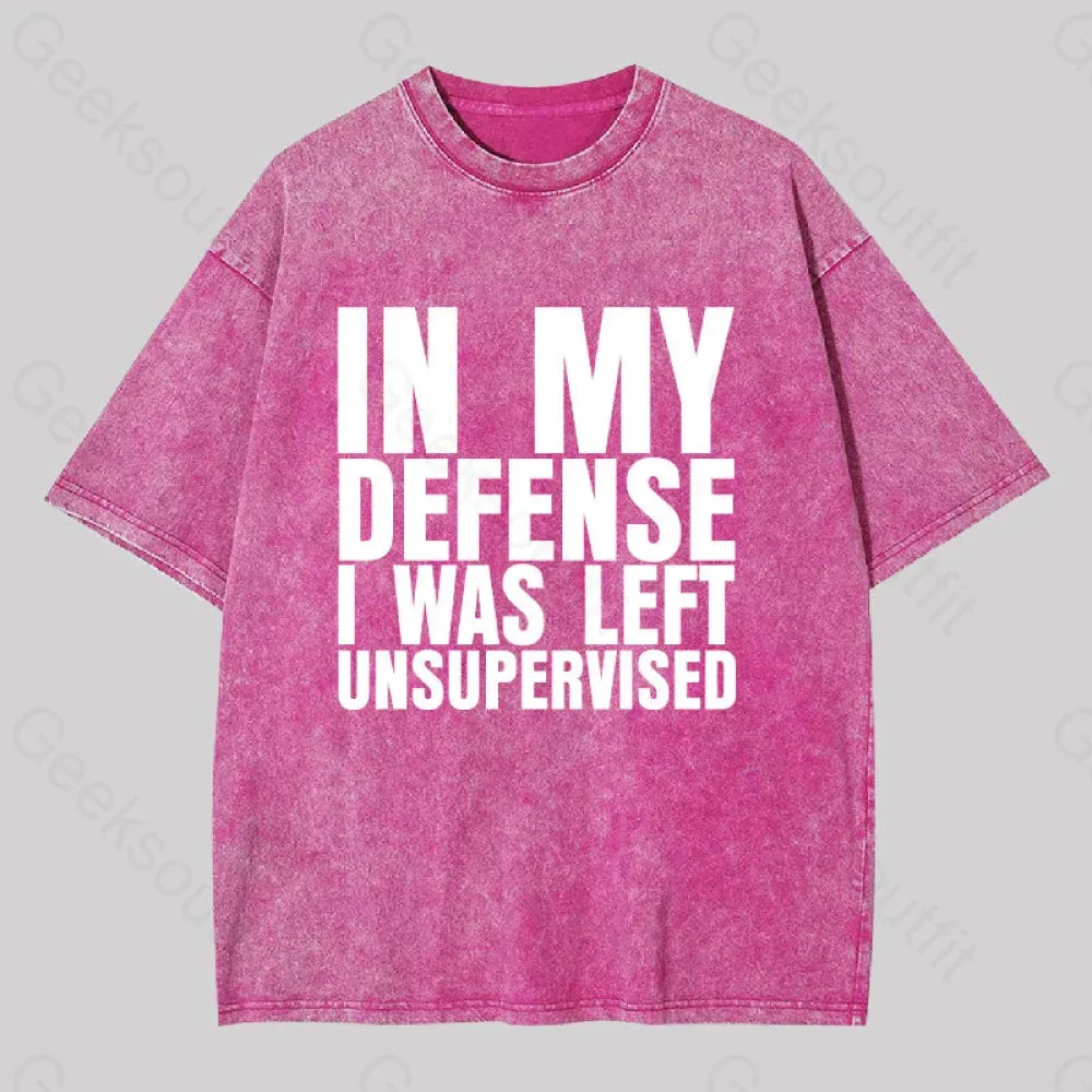 I Was Left Unsupervised Washed T-shirt - Image 6