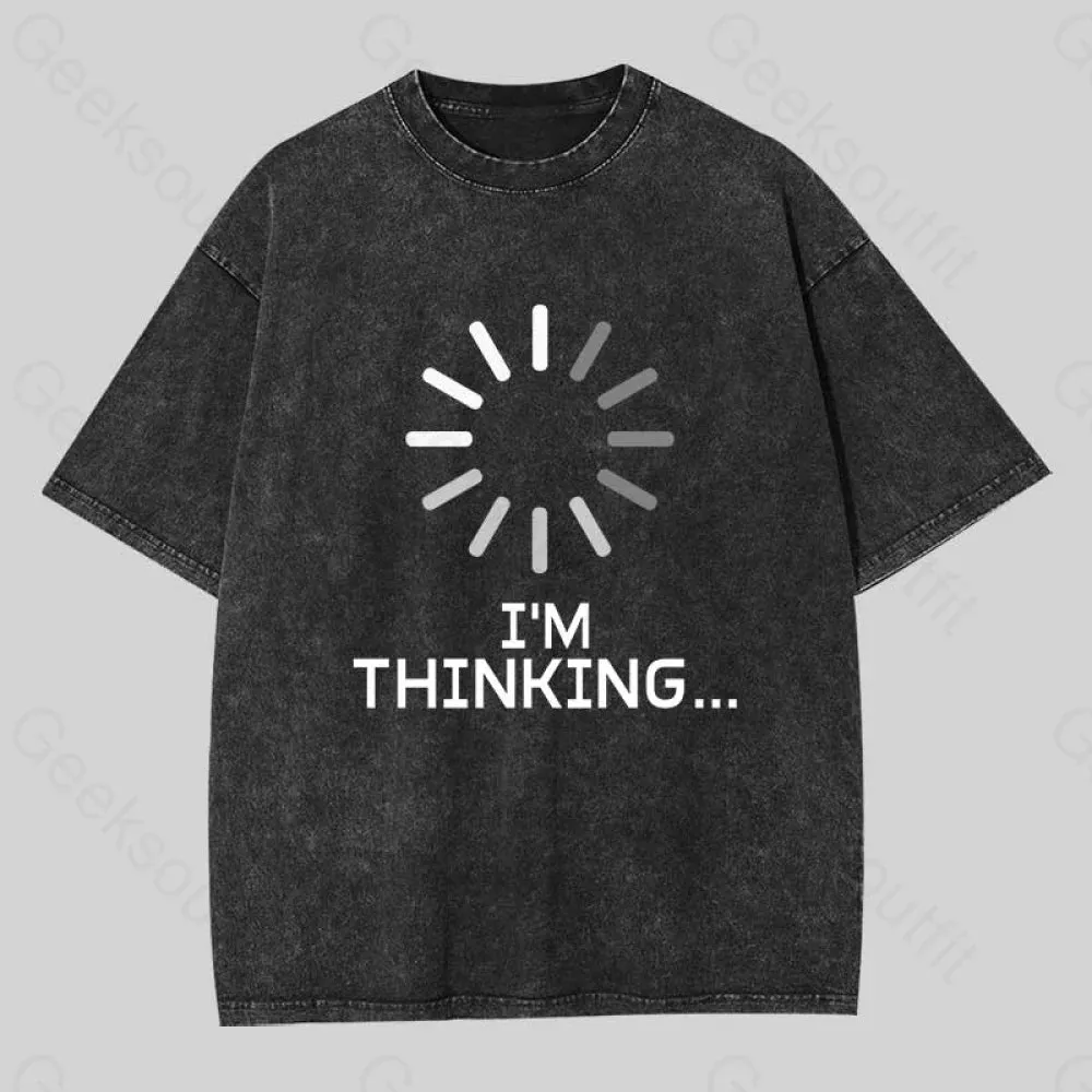 I'm Thinking Loading Wheel Washed T-Shirt - Image 2