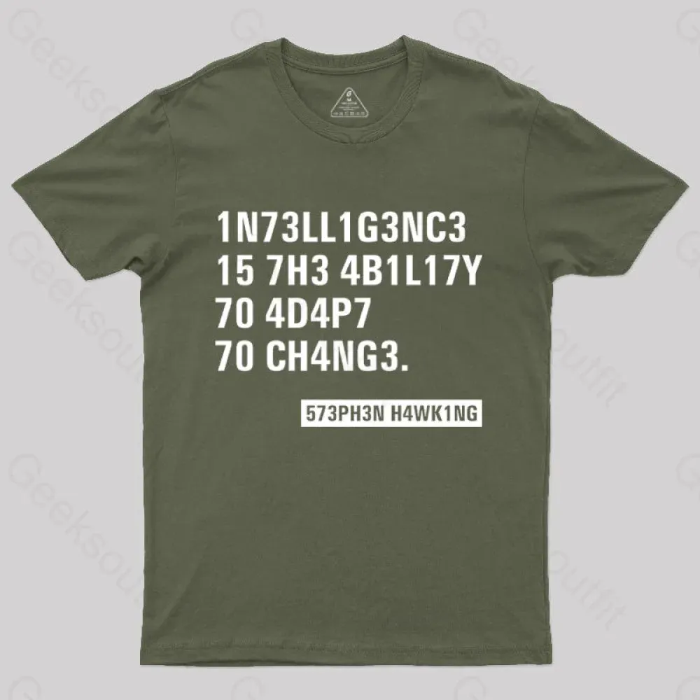 Intelligence - Stephen Hawking Science Nerd T-Shirt - Image 3