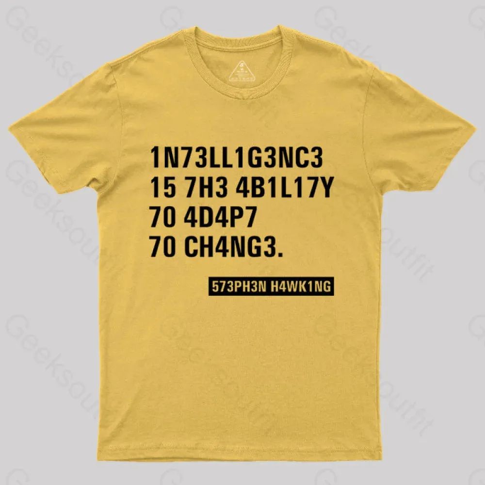 Intelligence - Stephen Hawking Science Nerd T-Shirt - Image 8