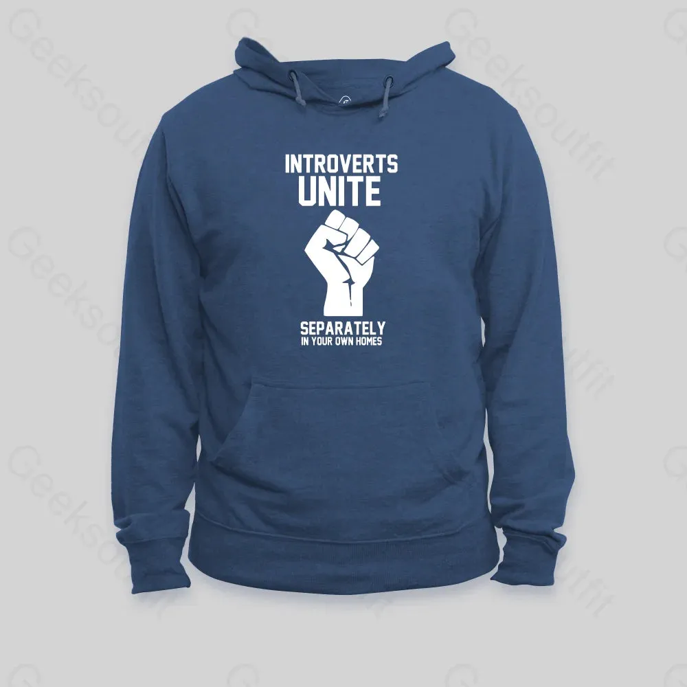 Alternative view of Introverts Unite Hoodie