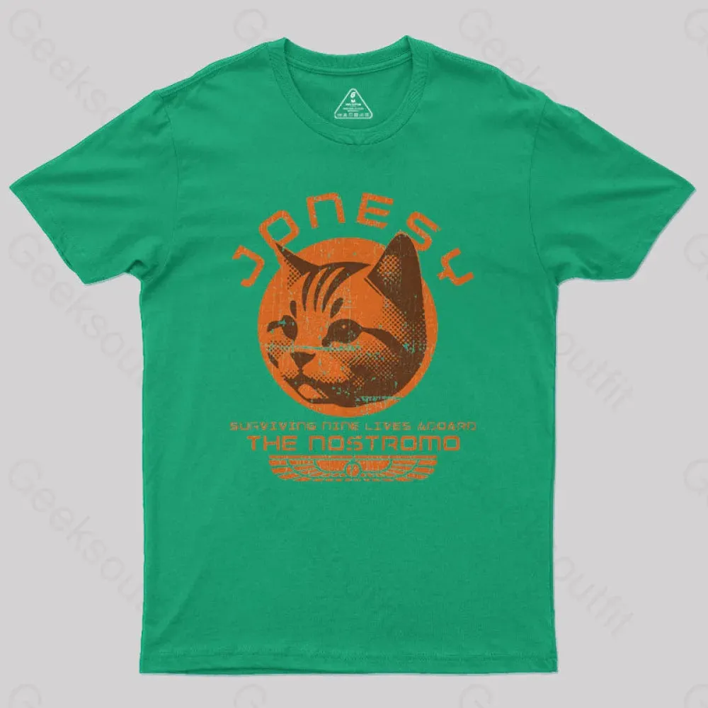 Jonesy Surviving Nine Lives Aboard The Nostromo Geek T-Shirt - Image 4